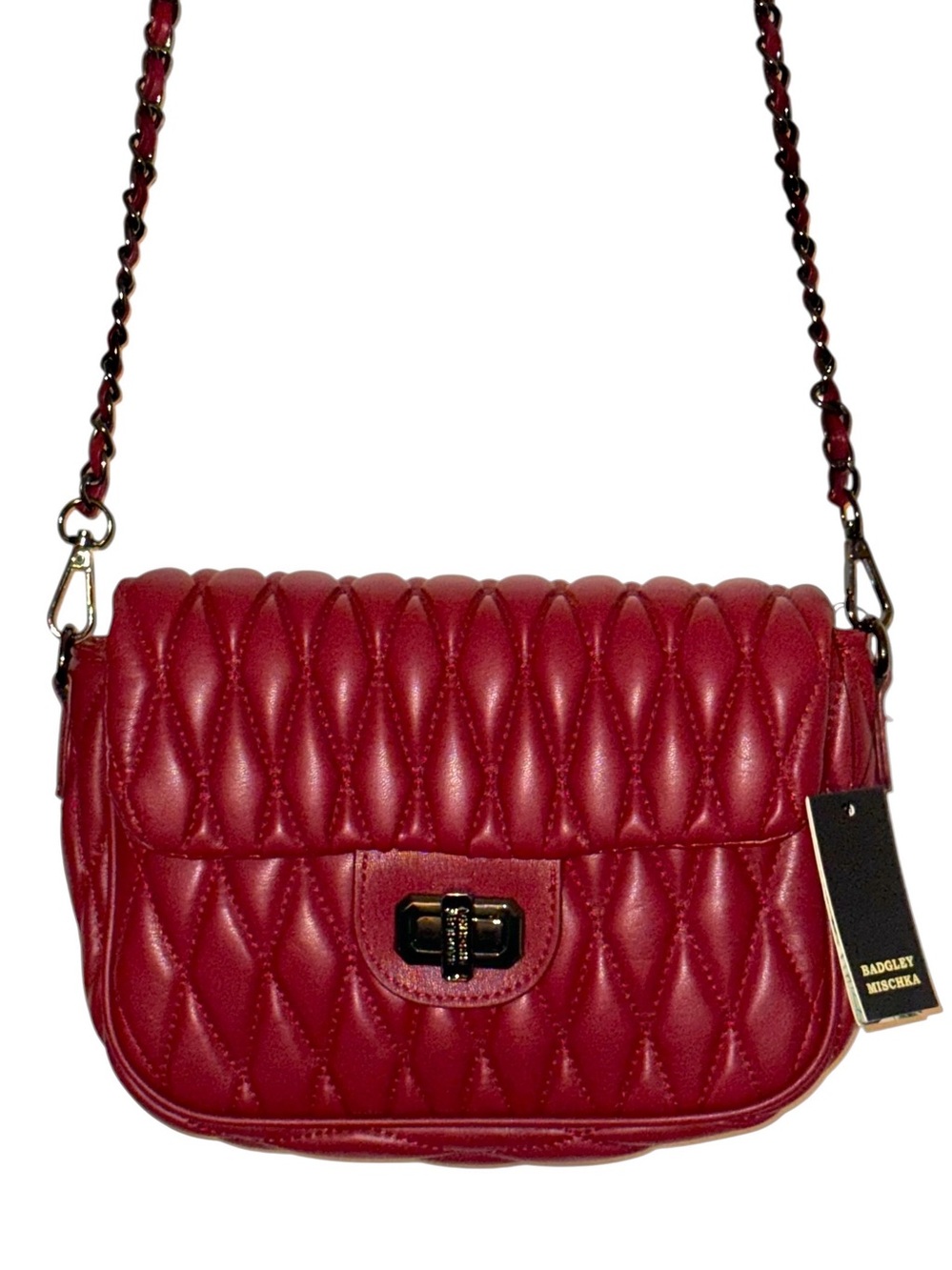 BADGLEY MISCHKA Puff Vegan Leather flap X-body Bag - NWT